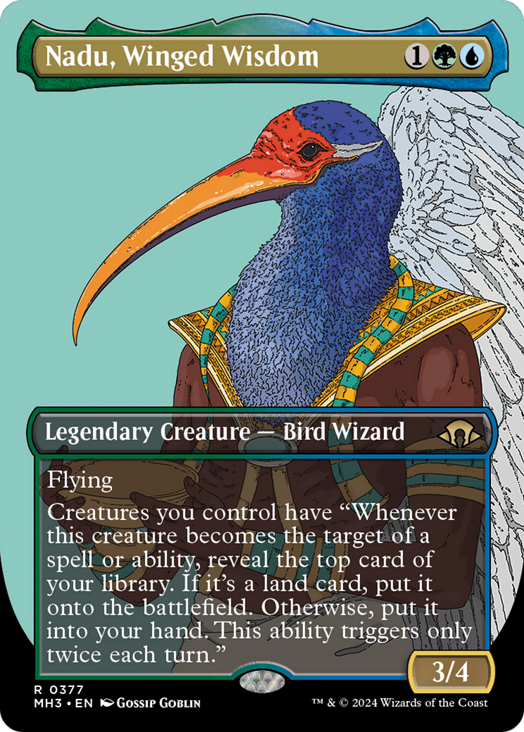 Nadu, Winged Wisdom (Borderless) [Modern Horizons 3] | Local Legends