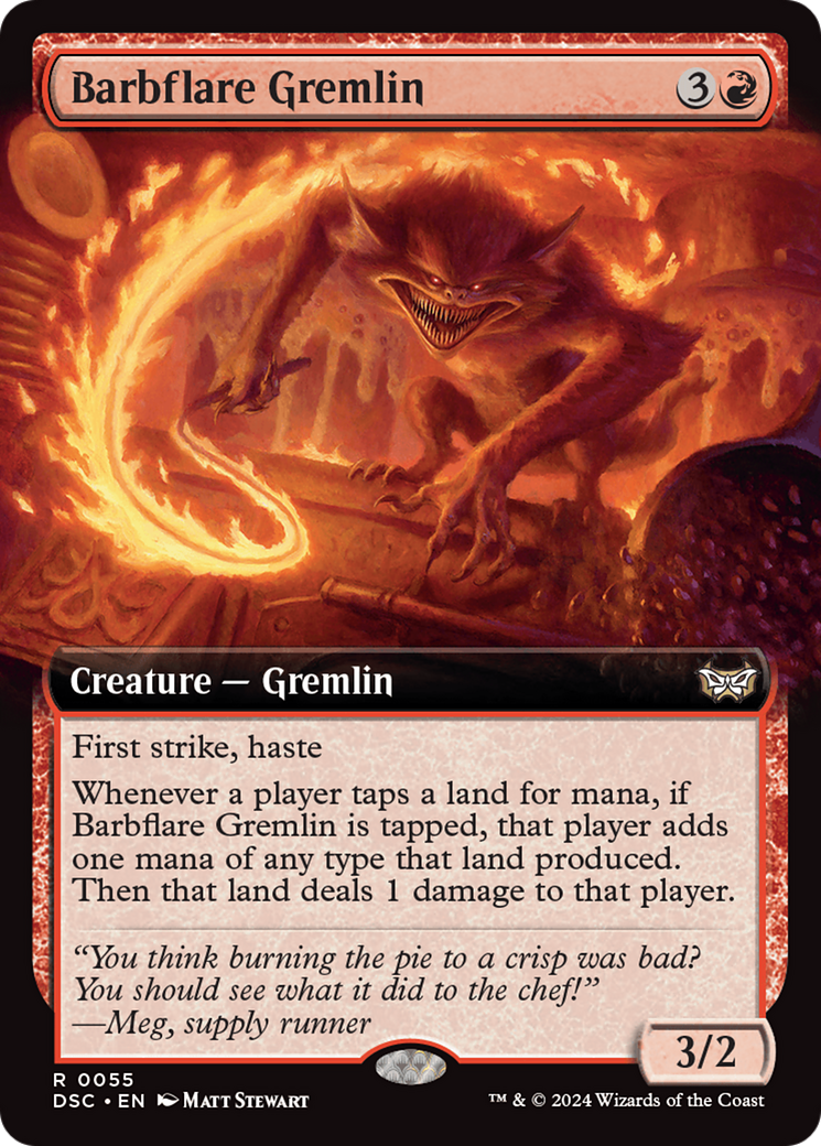 Barbflare Gremlin (Extended Art) [Duskmourn: House of Horror Commander] | Golgari Games