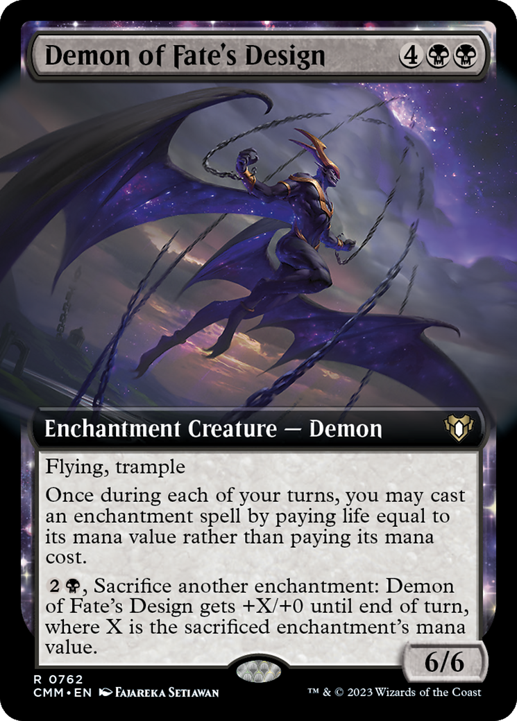 Demon of Fate's Design (Extended Art) [Commander Masters] | Golgari Games