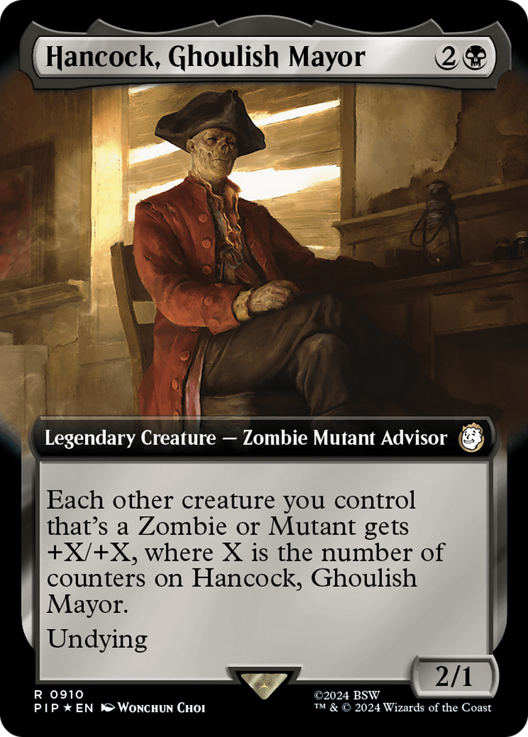 Hancock, Ghoulish Mayor (Extended Art) (Surge Foil) [Fallout] | Local Legends