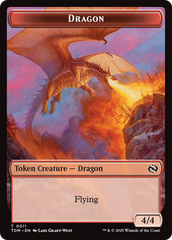 Dragon (0011) // Warrior Double-Sided Token [Tarkir: Dragonstorm Tokens] | Local Legends