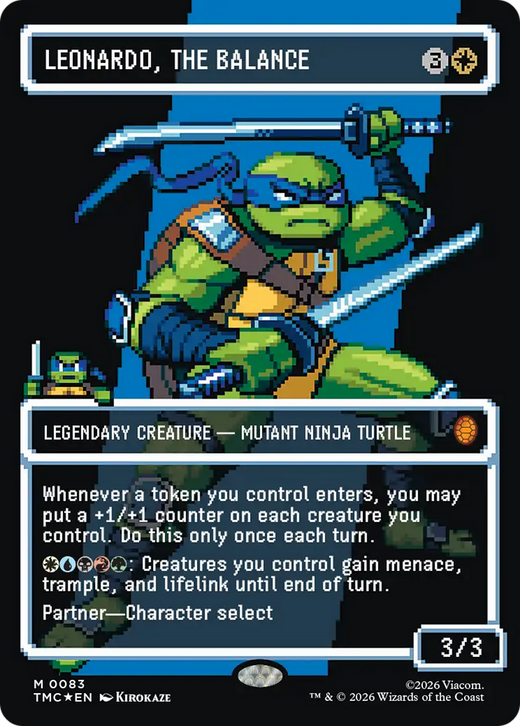 Leonardo, the Balance (0083) (Borderless) (Surge Foil) [Teenage Mutant Ninja Turtles Commander] | Local Legends