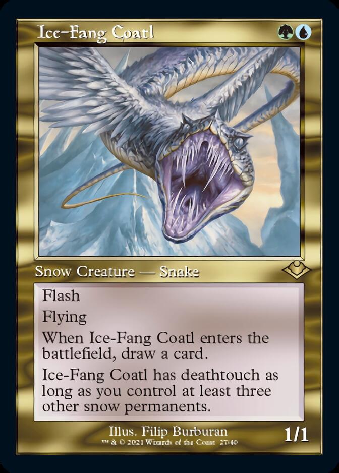 Ice-Fang Coatl (Retro Foil Etched) [Modern Horizons] | Golgari Games