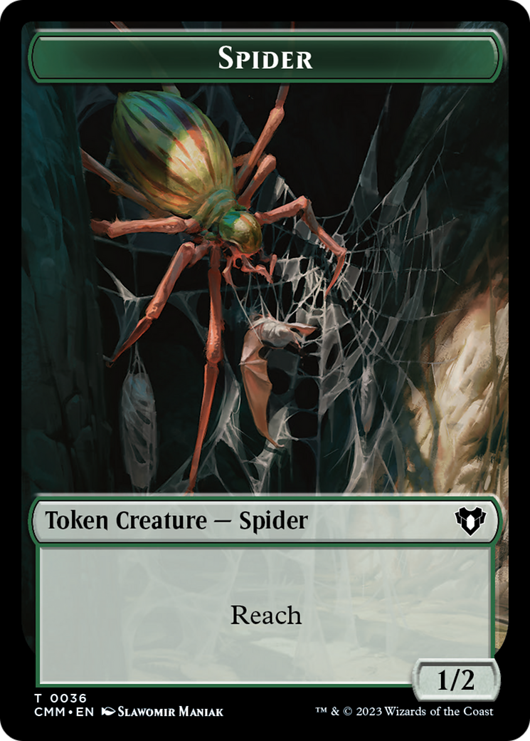 Wurm // Spider Double-Sided Token [Commander Masters Tokens] | Golgari Games