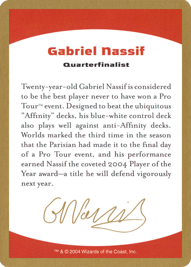 Gabriel Nassif Bio [World Championship Decks 2004] | Local Legends