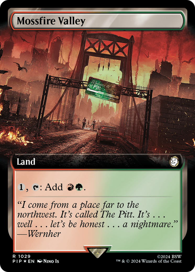 Mossfire Valley (Extended Art) (Surge Foil) [Fallout] | Local Legends