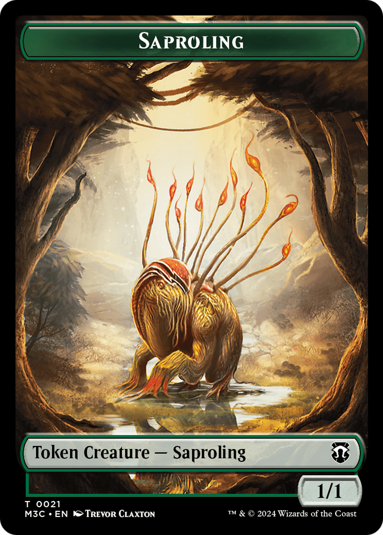 Garruk, Apex Predator Emblem // Saproling Double-Sided Token [Modern Horizons 3 Commander Tokens] | Local Legends