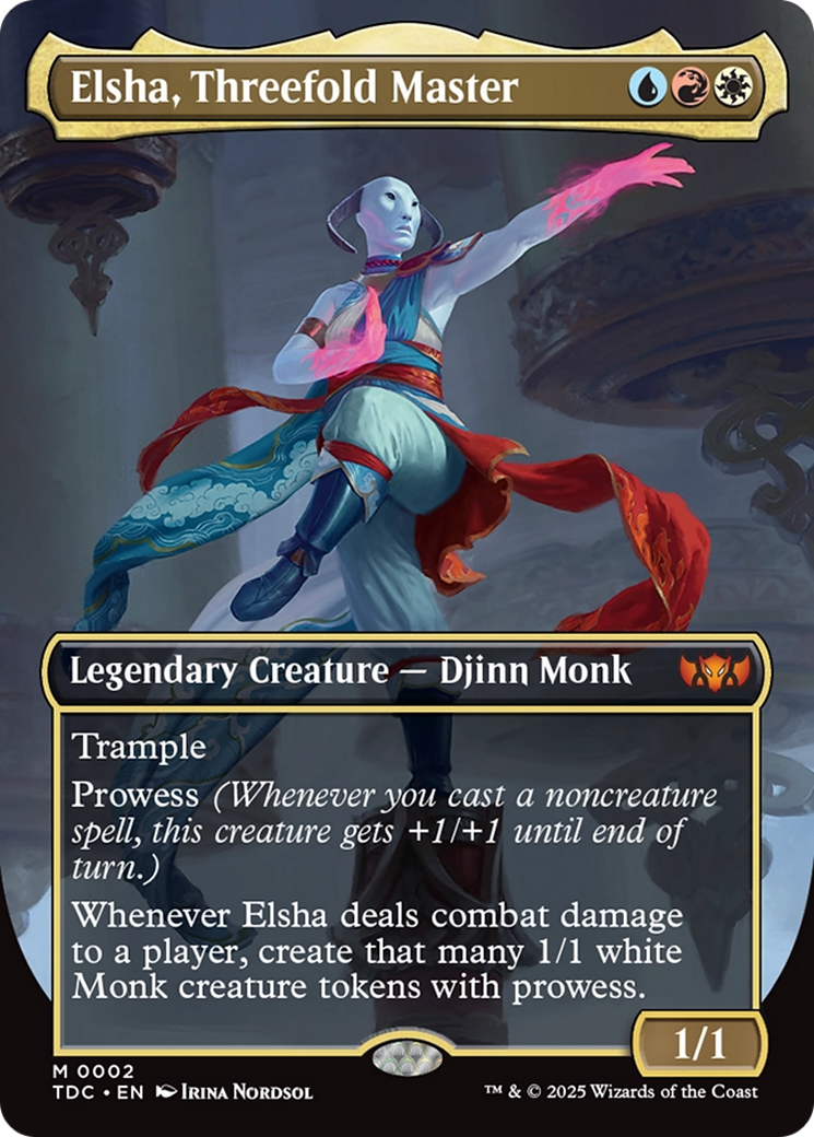 Elsha, Threefold Master (Borderless) [Tarkir: Dragonstorm Commander] | Local Legends