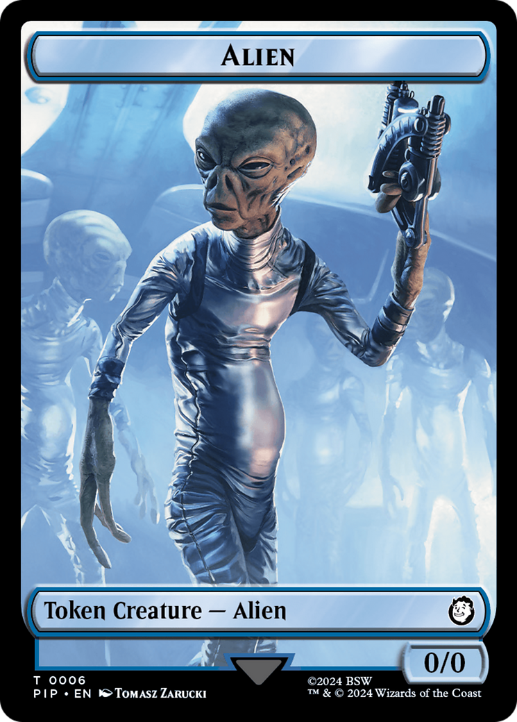 Treasure (0019) // Alien Double-Sided Token [Fallout Tokens] | Golgari Games