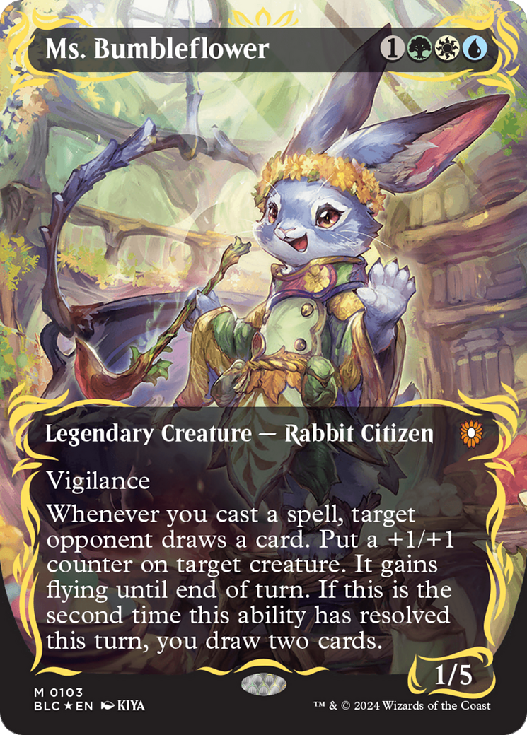 Ms. Bumbleflower (Borderless) (Raised Foil) [Bloomburrow Commander] | Local Legends