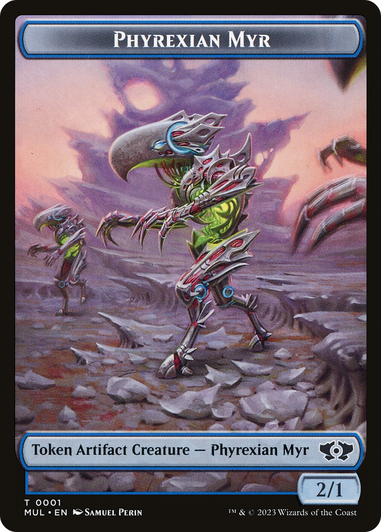 Phyrexian Myr // Dinosaur Double-Sided Token [March of the Machine Tokens] | Golgari Games