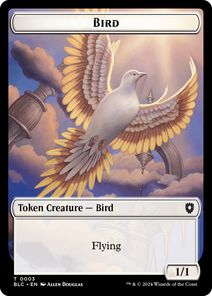 Storm Crow // Bird (003) Double-Sided Token [Bloomburrow Commander Tokens] | Golgari Games