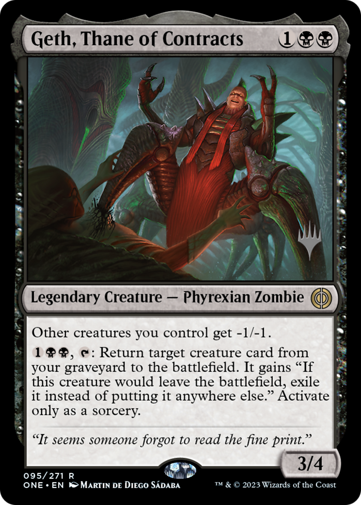 Geth, Thane of Contracts (Promo Pack) [Phyrexia: All Will Be One Promos] | Local Legends