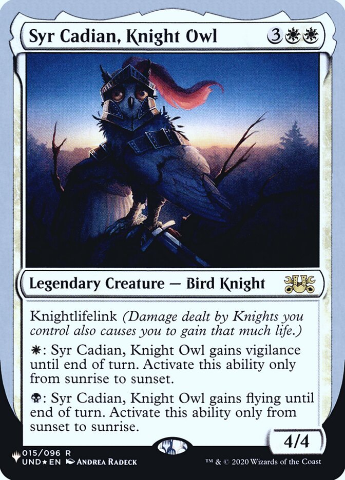 Syr Cadian, Knight Owl (Unfinity Foil Edition) [The List] | Local Legends
