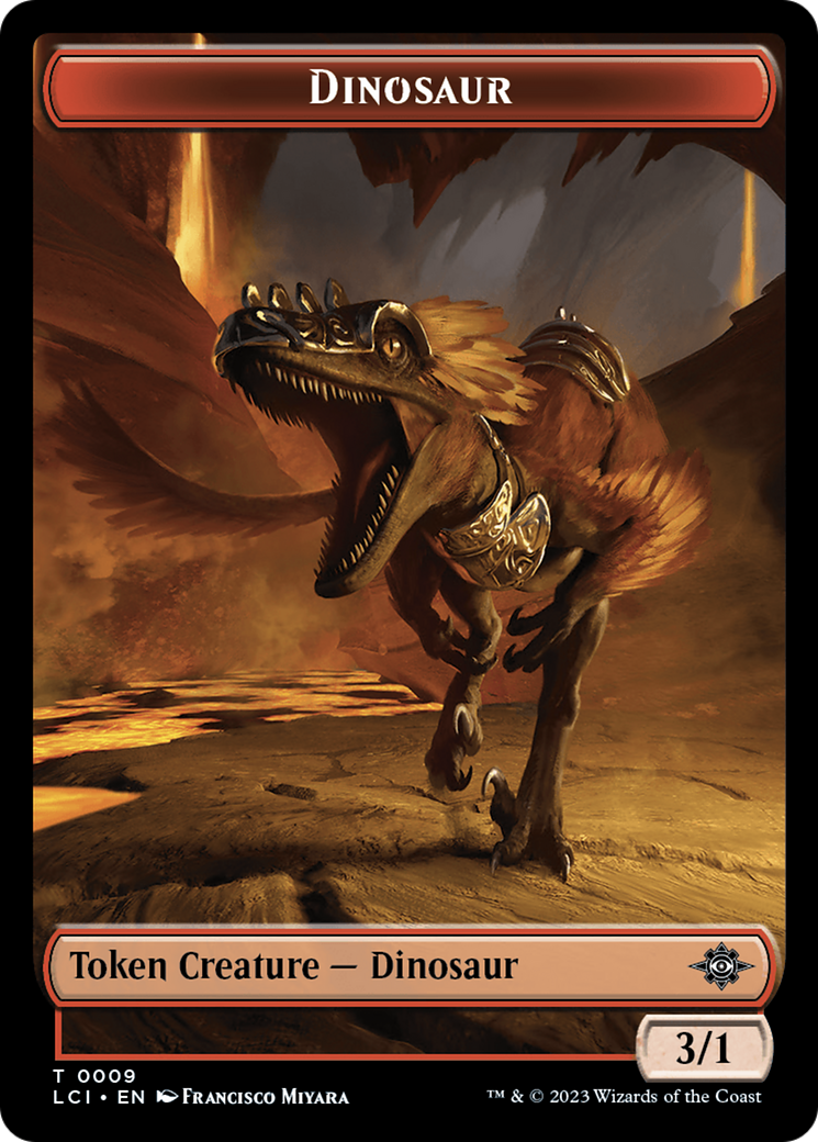 Treasure (0018) // Dinosaur (0009) Double-Sided Token [The Lost Caverns of Ixalan Tokens] | Local Legends