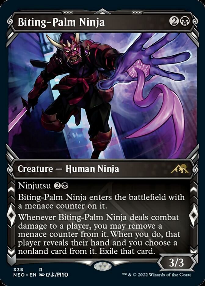 Biting-Palm Ninja (Showcase Ninja) [Kamigawa: Neon Dynasty] | Golgari Games