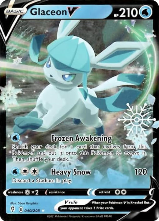 Glaceon V (040/203) (Holiday Calendar) [Sword & Shield: Evolving Skies] | Golgari Games