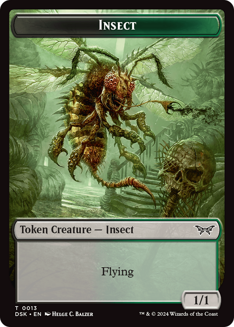 Insect (0013) // Spider Double-Sided Token [Duskmourn: House of Horror Tokens] | Golgari Games