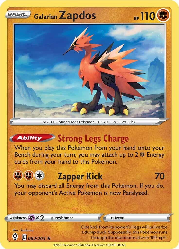 Galarian Zapdos (082/203) [Sword & Shield: Evolving Skies] | Golgari Games