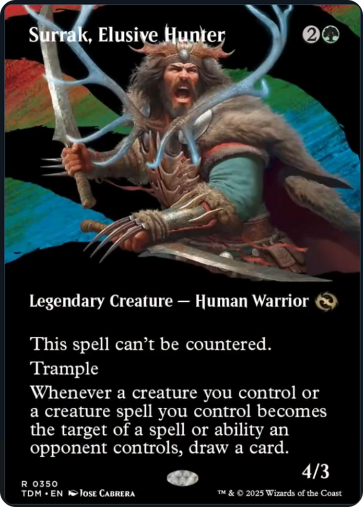 Surrak, Elusive Hunter (Borderless) [Tarkir: Dragonstorm] | Local Legends