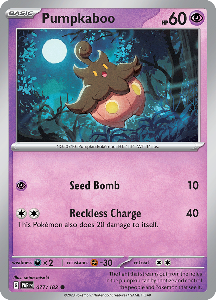 Pumpkaboo (077/182) [Scarlet & Violet: Paradox Rift] | Golgari Games