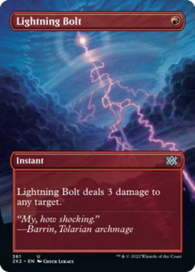 Lightning Bolt (Borderless Alternate Art) [Double Masters 2022] | Local Legends