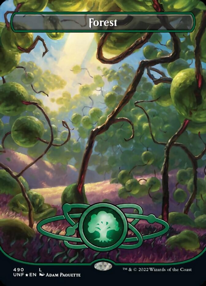 Forest (490) (Planetary Space-ic Land) (Galaxy Foil) [Unfinity] | Golgari Games