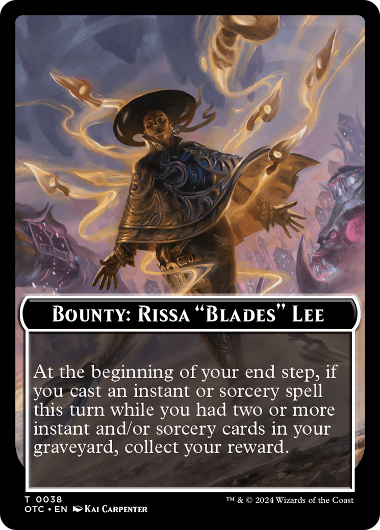Bounty: Rissa "Blades" Lee // Bounty Rules Double-Sided Token [Outlaws of Thunder Junction Commander Tokens] | Local Legends