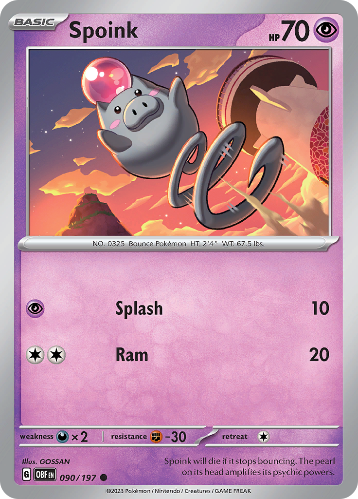 Spoink (090/197) [Scarlet & Violet: Obsidian Flames] | Local Legends