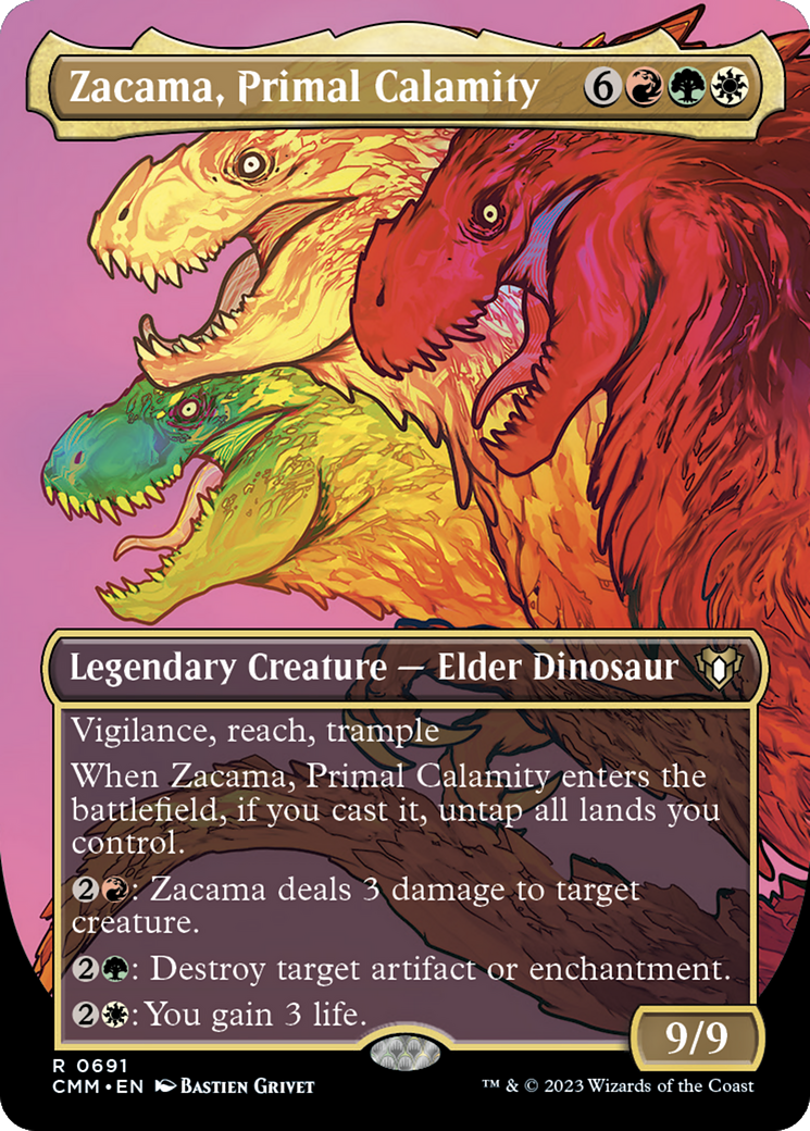 Zacama, Primal Calamity (Borderless Profile) [Commander Masters] | Golgari Games