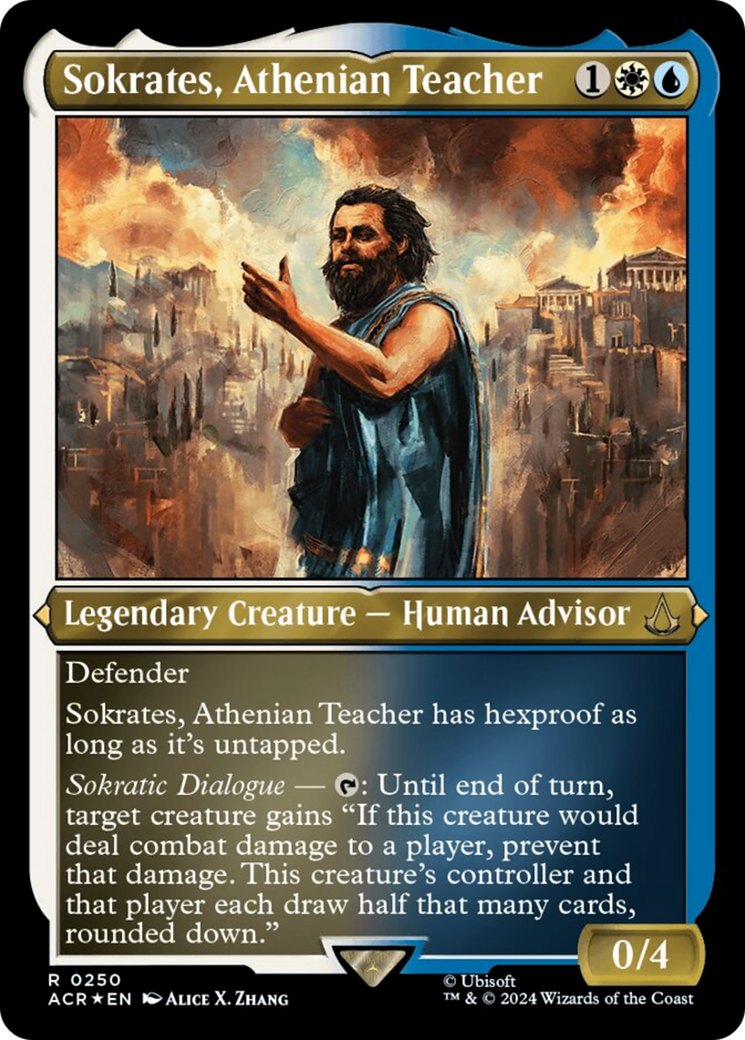 Sokrates, Athenian Teacher (Foil Etched) [Assassin's Creed] | Golgari Games