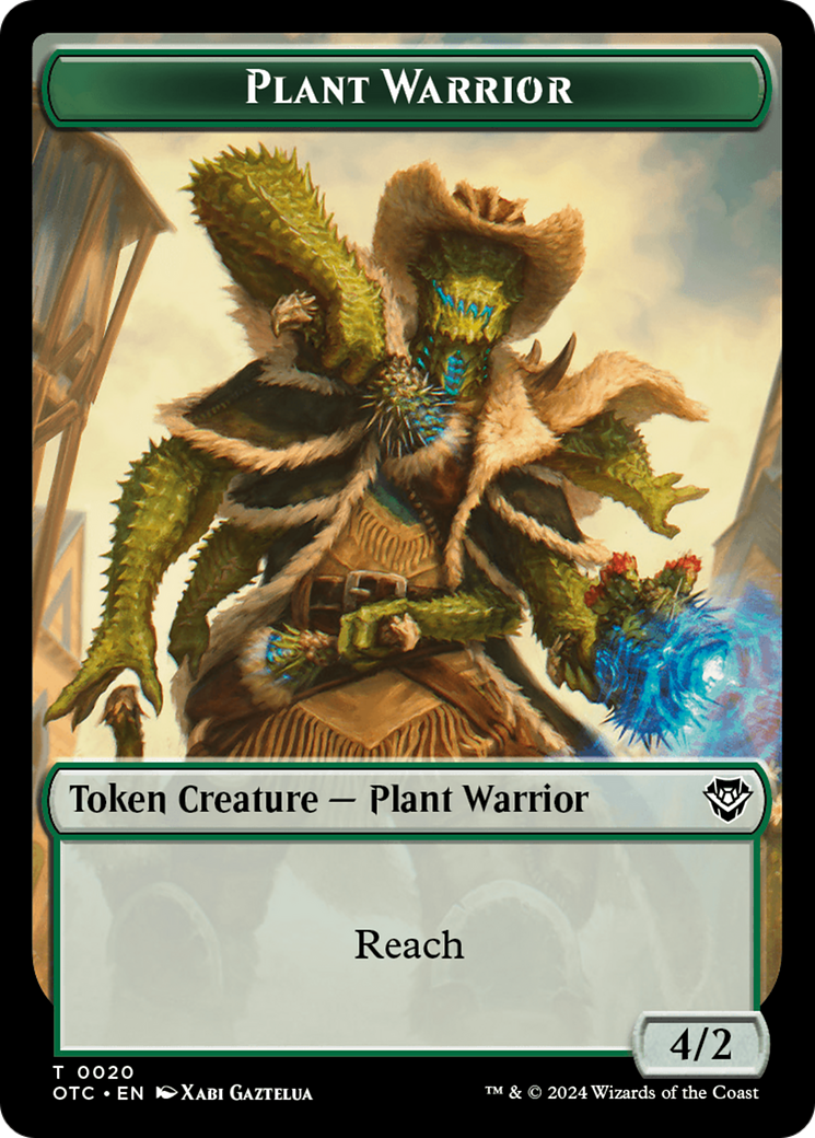 Plant Warrior // Plant Double-Sided Token [Outlaws of Thunder Junction Commander Tokens] | Local Legends