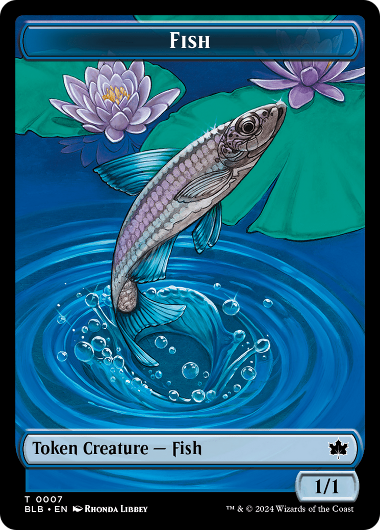 Fish // Warren Warleader Double-Sided Token [Bloomburrow Tokens] | Golgari Games