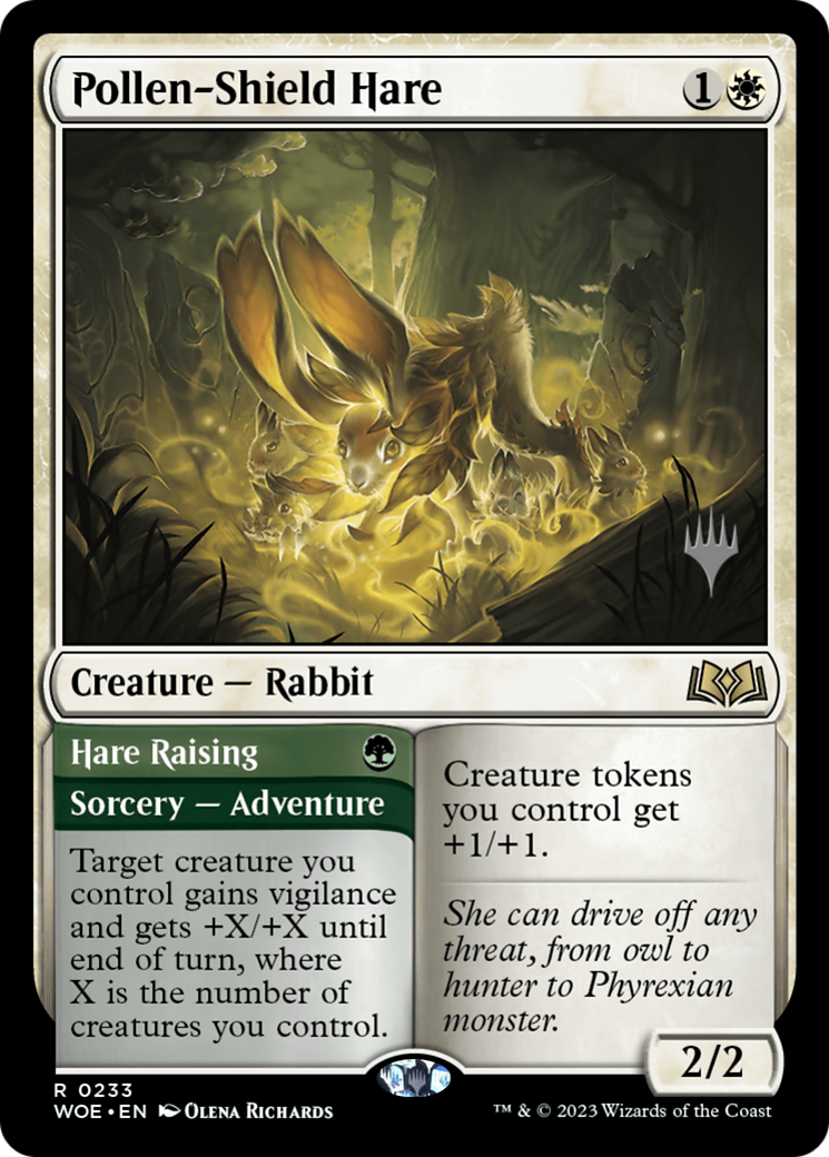 Pollen-Shield Hare // Hare Raising (Promo Pack) [Wilds of Eldraine Promos] | Local Legends