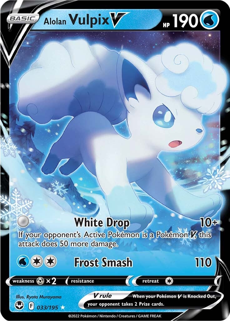 Alolan Vulpix V (033/195) [Sword & Shield: Silver Tempest] | Golgari Games