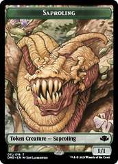 Elephant // Saproling Double-Sided Token [Dominaria Remastered Tokens] | Golgari Games