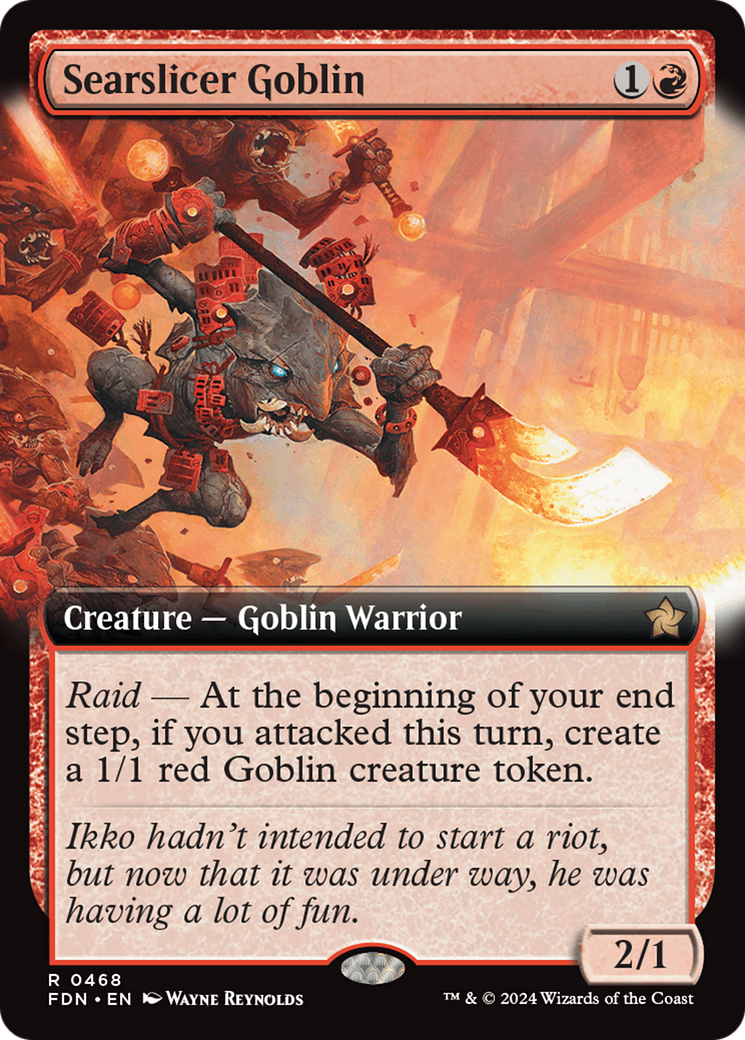 Searslicer Goblin (Extended Art) [Foundations] | Local Legends