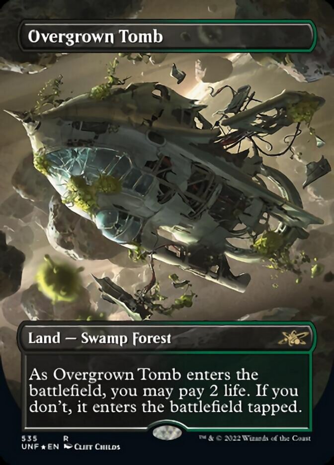 Overgrown Tomb (Borderless) (Galaxy Foil) [Unfinity] | Golgari Games