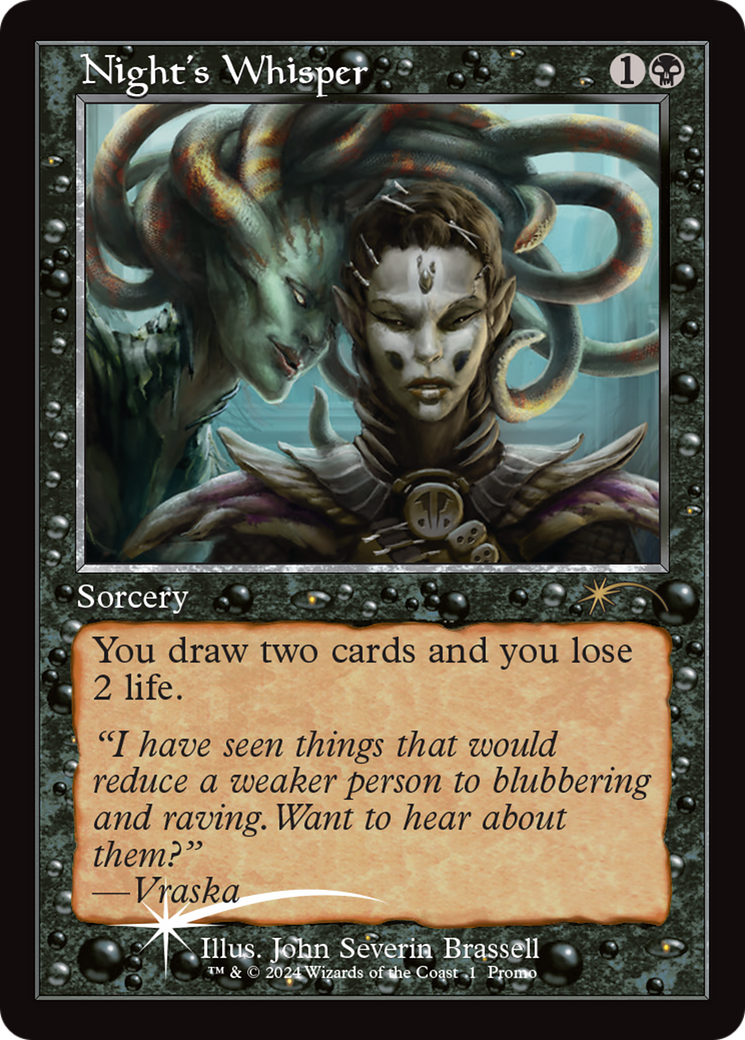 Night's Whisper (Retro Frame) (Open House) [Wizards Play Network 2024] | Local Legends