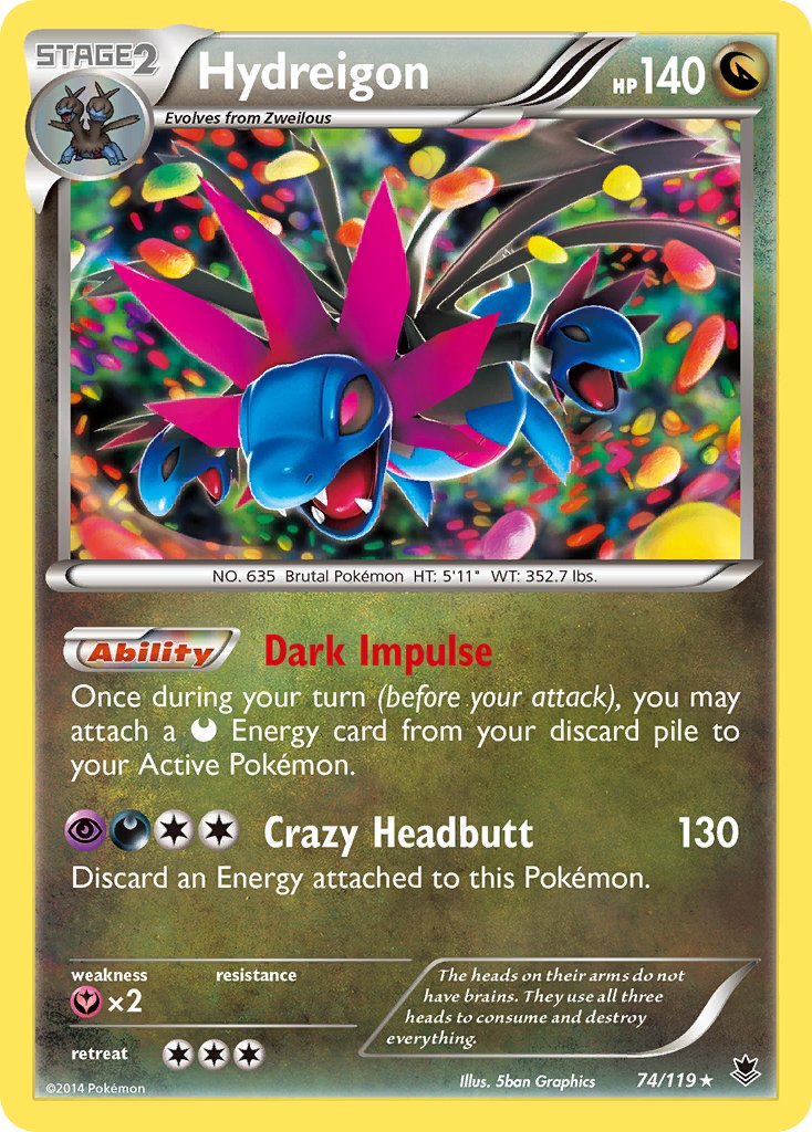 Hydreigon (74/119) (Cosmos Holo) (Blister Exclusive) [XY: Phantom Forces] | Local Legends