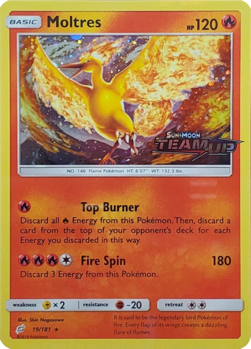 Moltres (19/181) (Stamped) [Sun & Moon: Team Up] | Local Legends