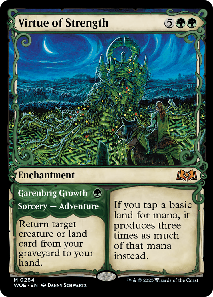 Virtue of Strength // Garenbrig Growth (Showcase) [Wilds of Eldraine] | Local Legends