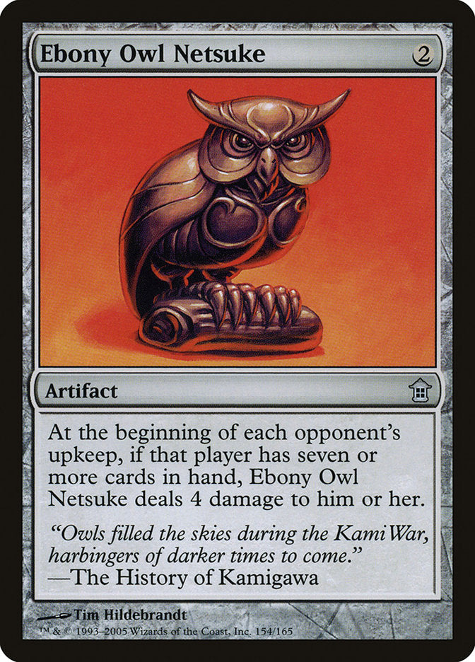 Ebony Owl Netsuke [Saviors of Kamigawa] | Golgari Games