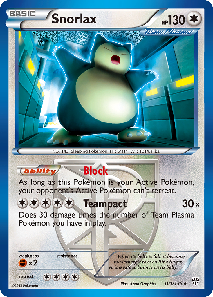 Snorlax (101/135) [Black & White: Plasma Storm] | Local Legends