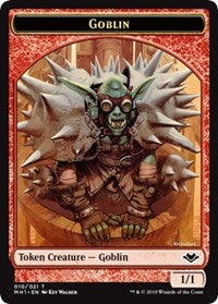 Goblin (010) // Serra the Benevolent Emblem (020) Double-Sided Token [Modern Horizons Tokens] | Golgari Games