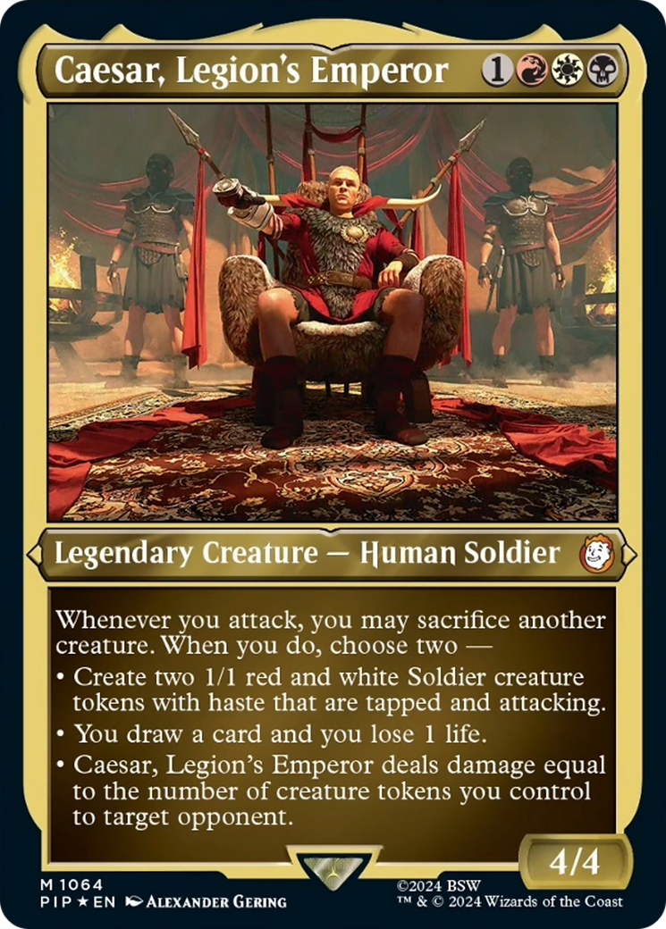 Caesar, Legion's Emperor (Display Commander) [Fallout] | Golgari Games