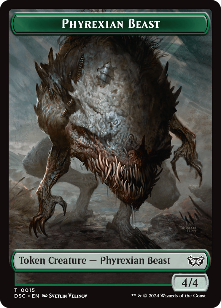 Phyrexian Beast //Manifest Double-Sided Token [Duskmourn: House of Horror Commander Tokens] | Golgari Games