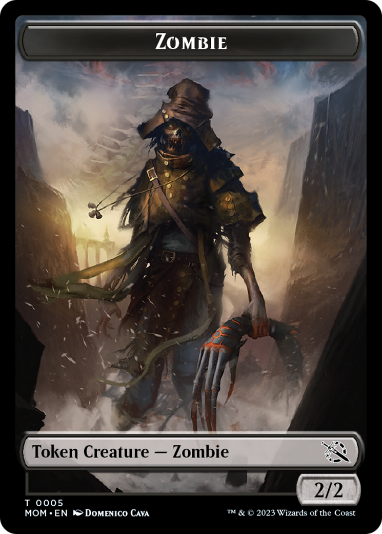 Warrior // Zombie Double-Sided Token [March of the Machine Tokens] | Golgari Games