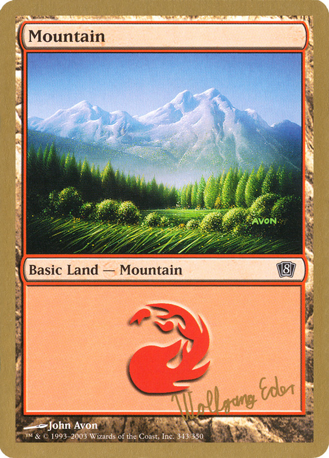 Mountain (we343) (Wolfgang Eder) [World Championship Decks 2003] | Golgari Games