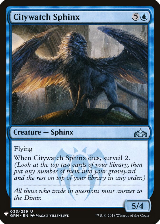 Citywatch Sphinx [Mystery Booster] | Local Legends